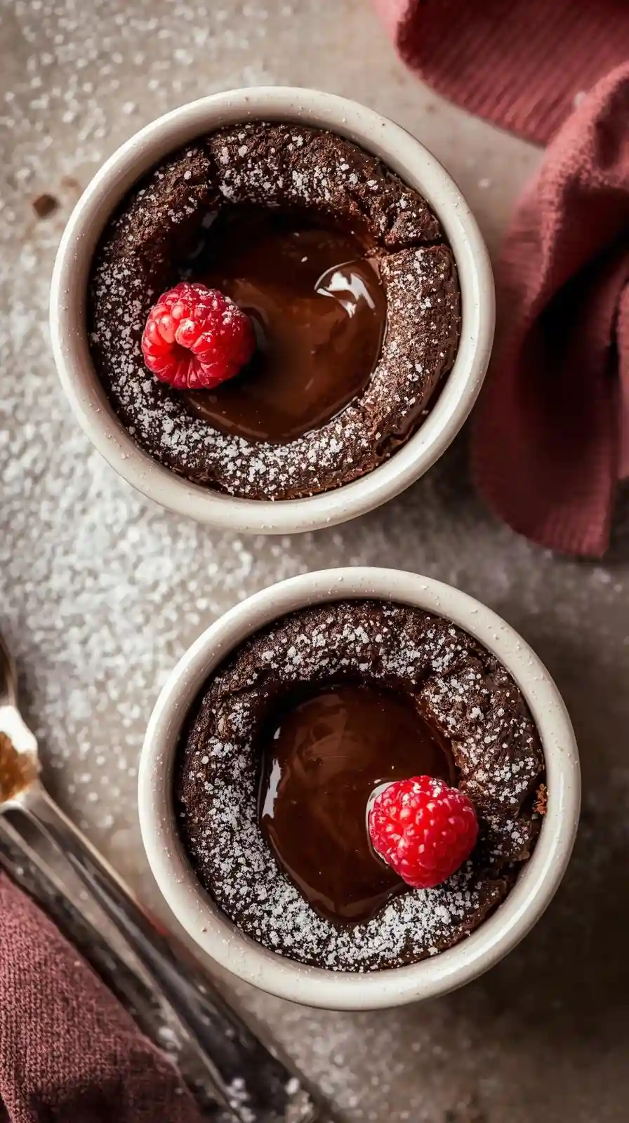 Mini molten lava cakes for two