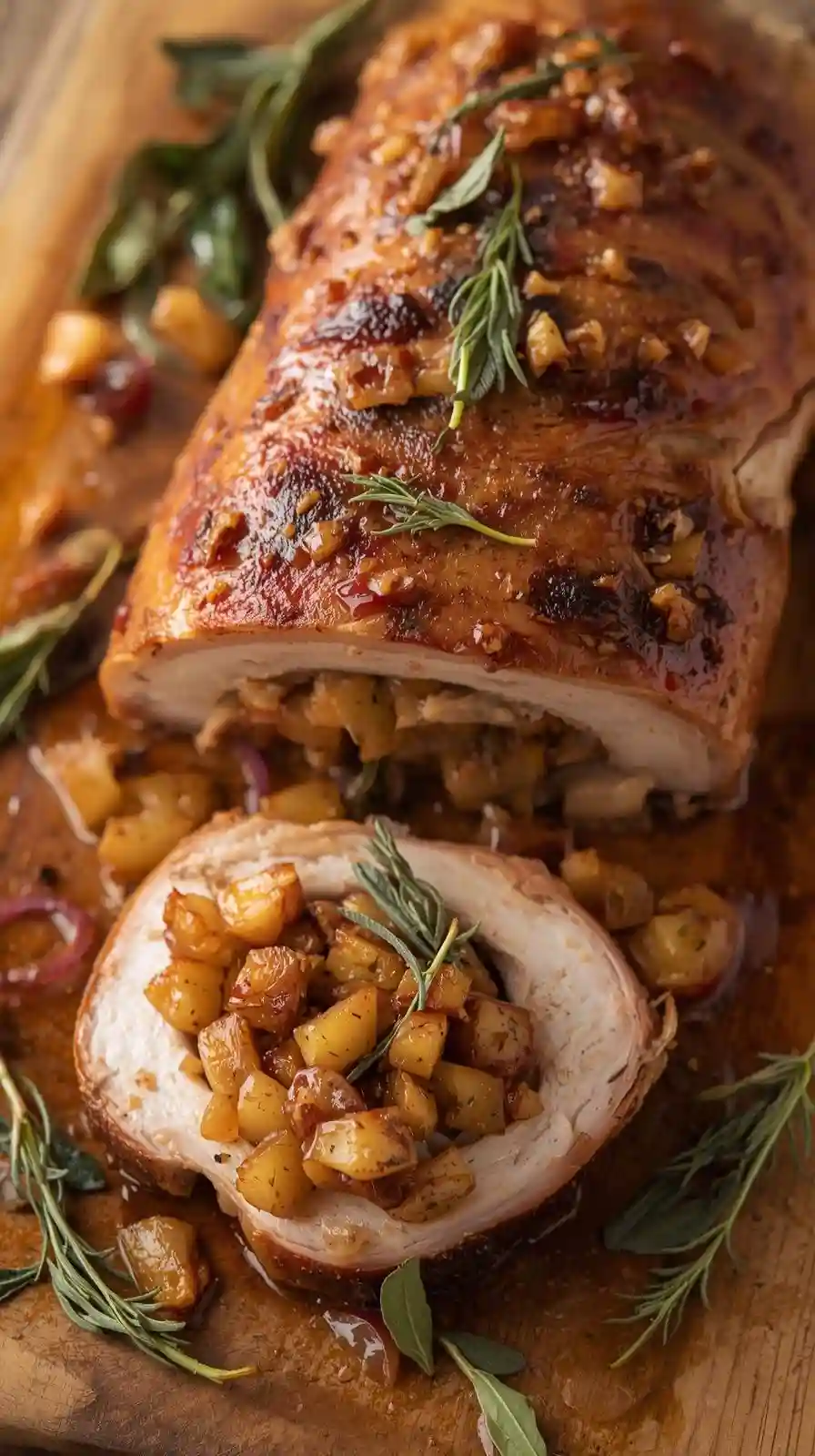 Pork Loin Stuffed with Apples and Sage