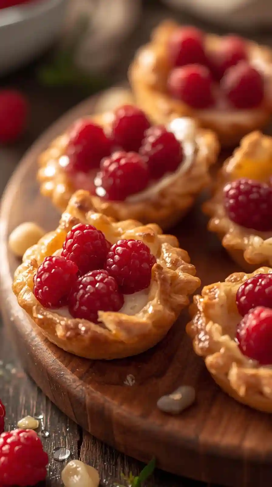 Raspberry and Brie Puff Pastry Tartlets