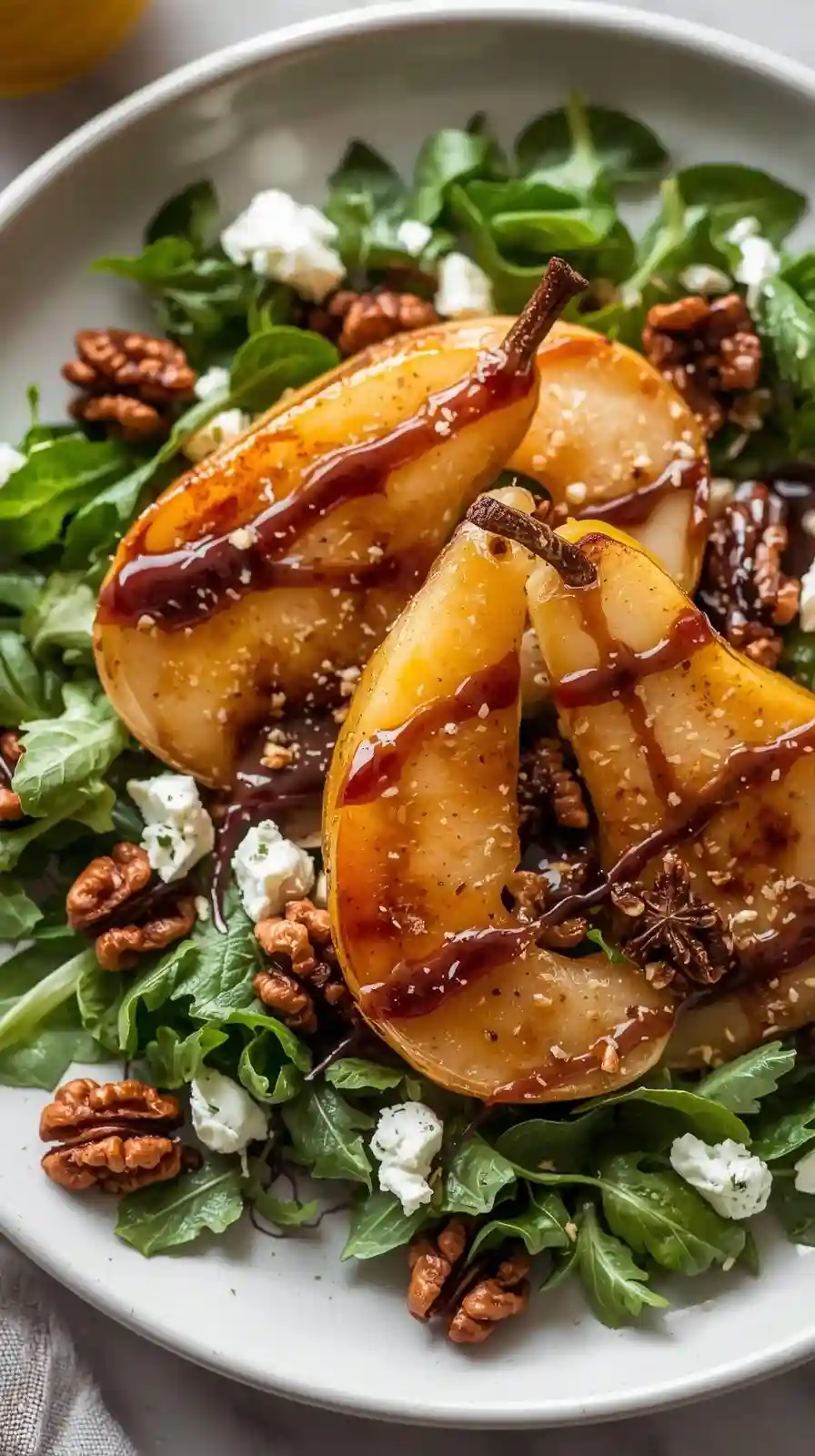 Spiced Poached Pear Salad