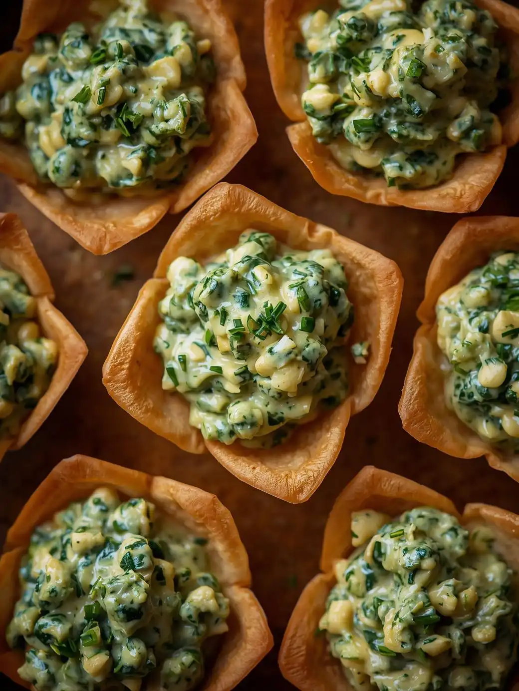 Spinach & Artichoke Wonton Cups