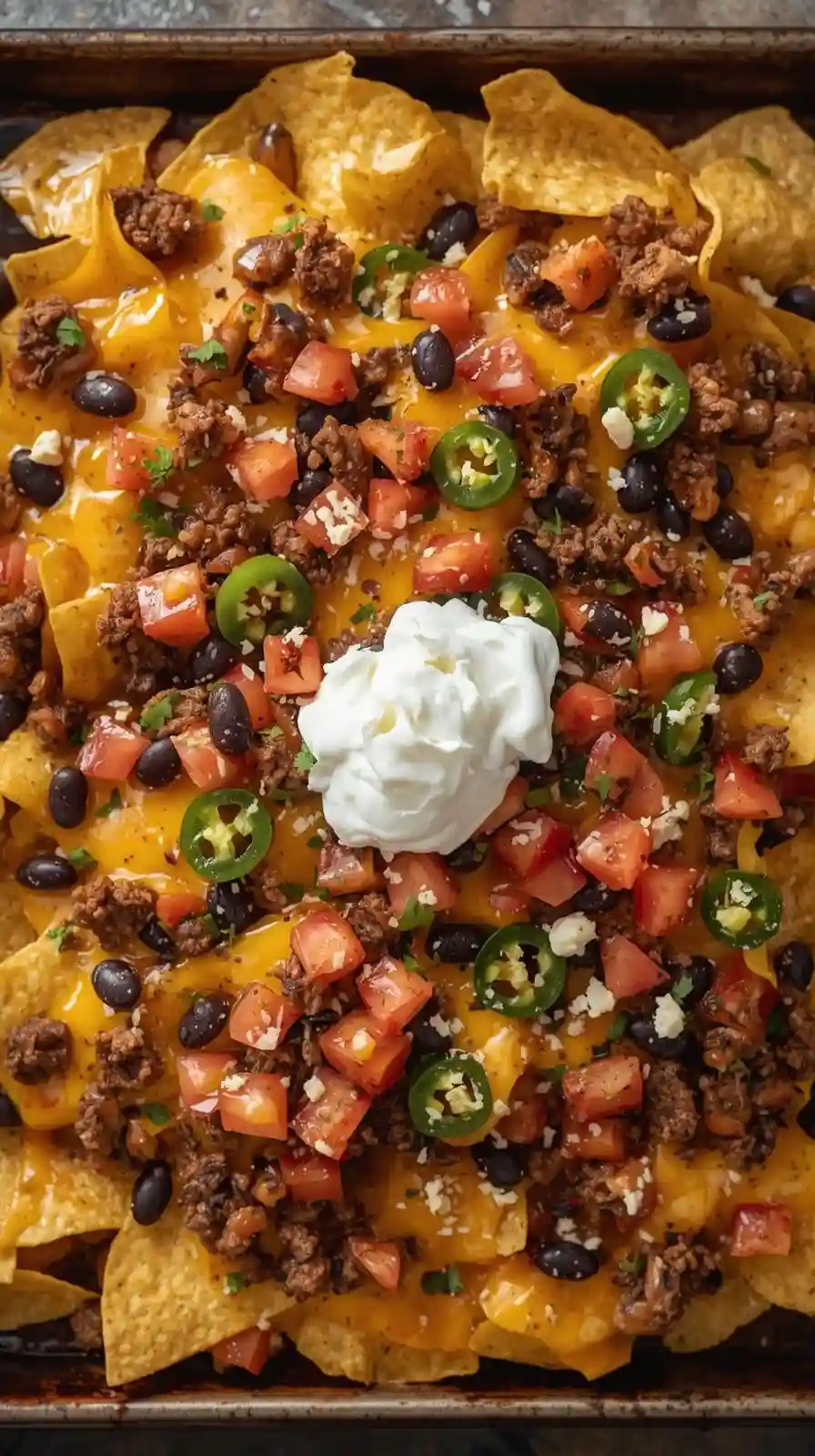 loaded sheet pan nachos