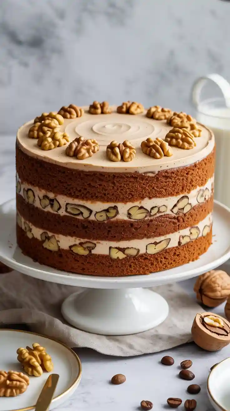 Coffee and Walnut Layer Cake