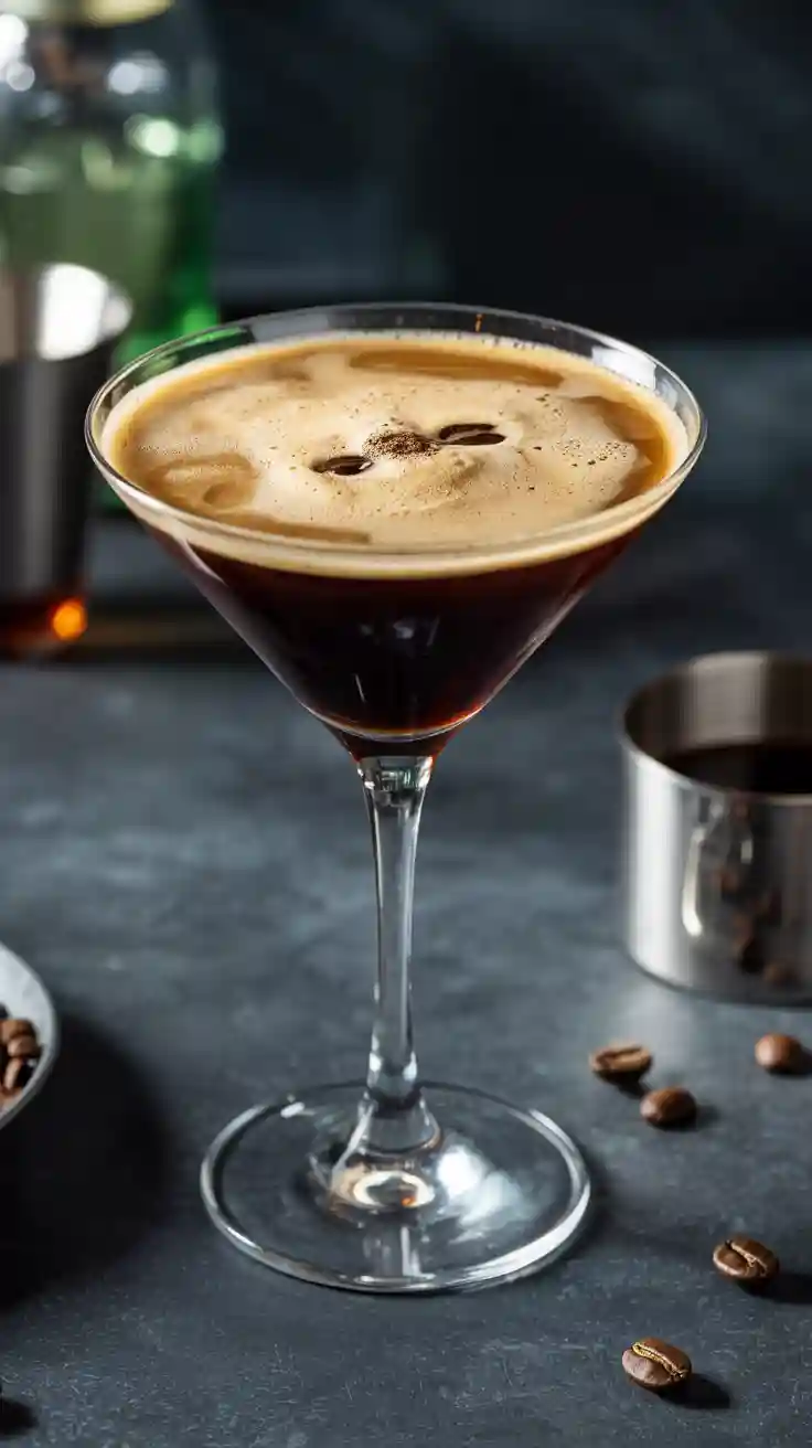 Cold Brew Espresso Martini Mocktail for Energy