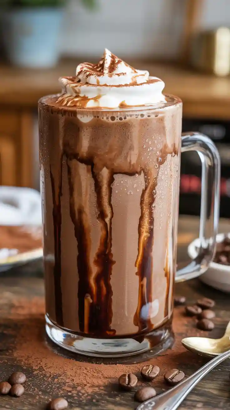 Creamy blended mocha frappe