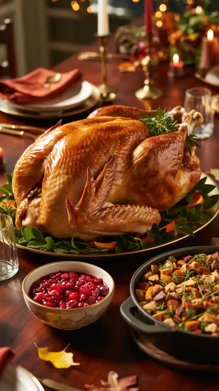 Festive Turkey with Cranberry and Stuffing