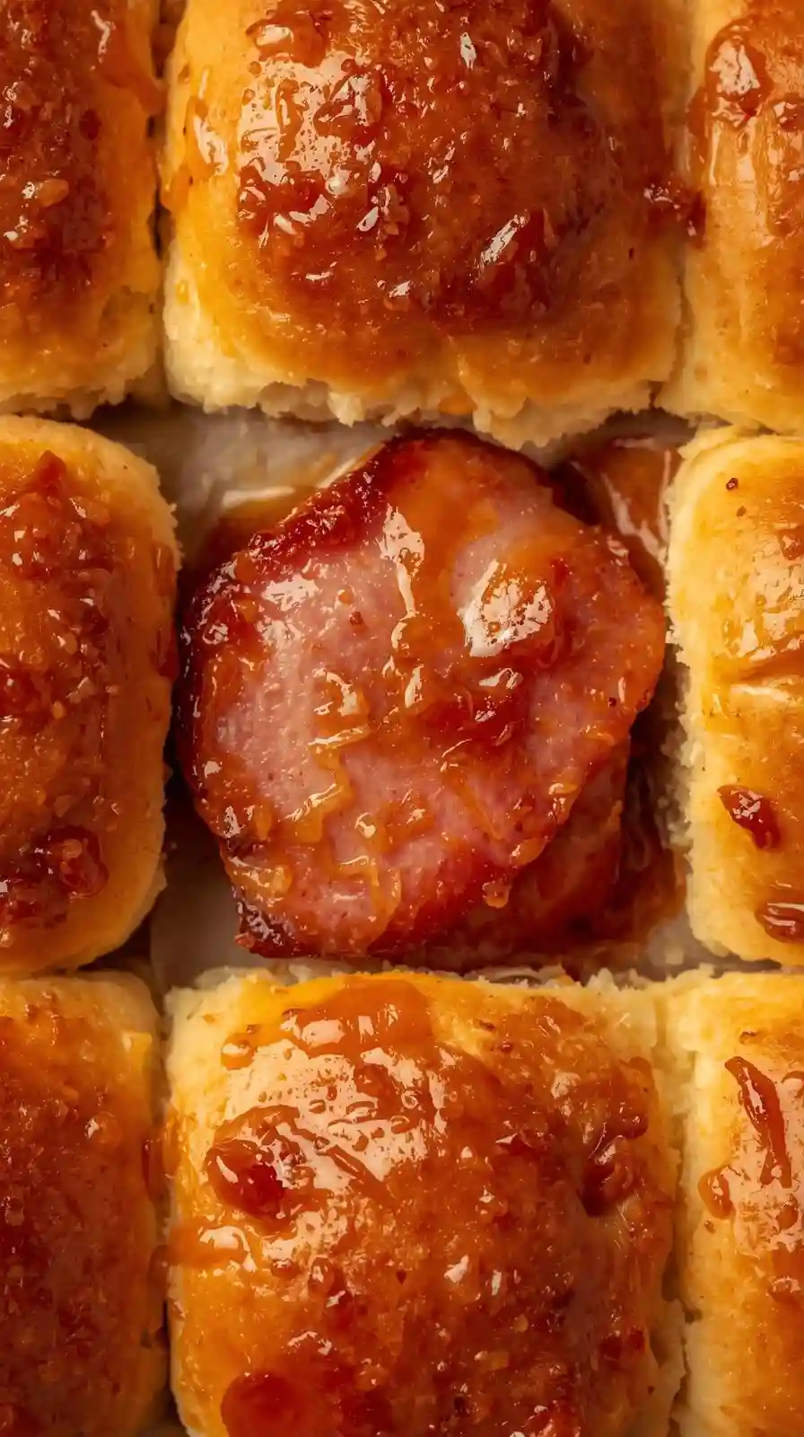 Glazed Ham Sliders on Sweet Rolls