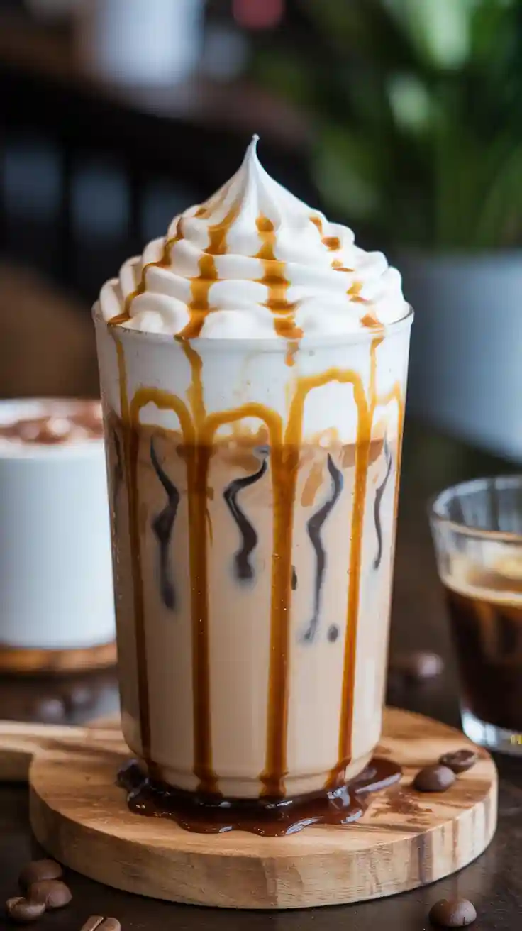 Iced White Chocolate Mocha with Sweet Cream Foam