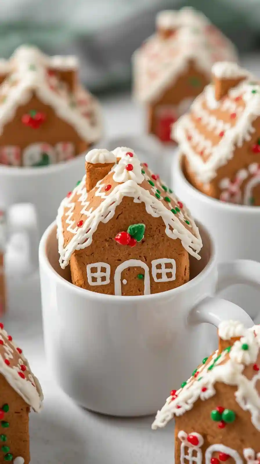 Mini Gingerbread House Mug Toppers