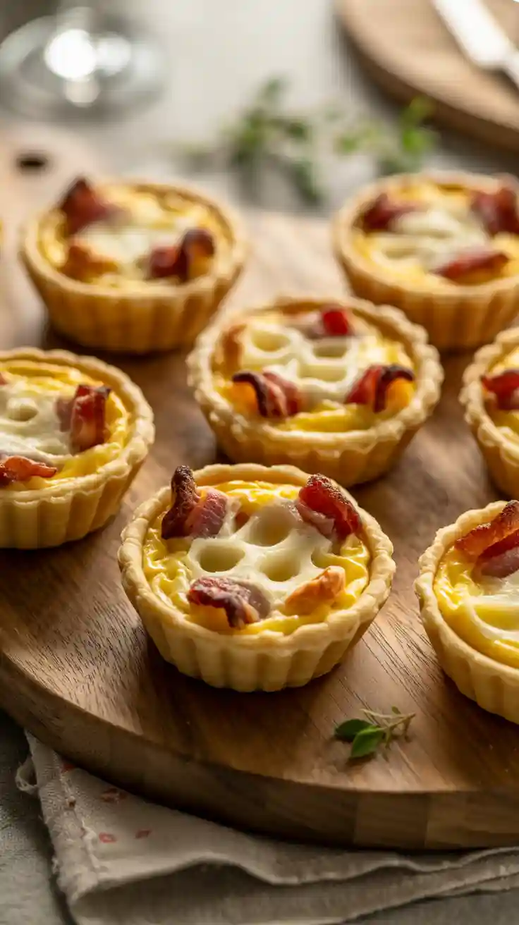 Mini quiche Lorraines with bacon and Swiss