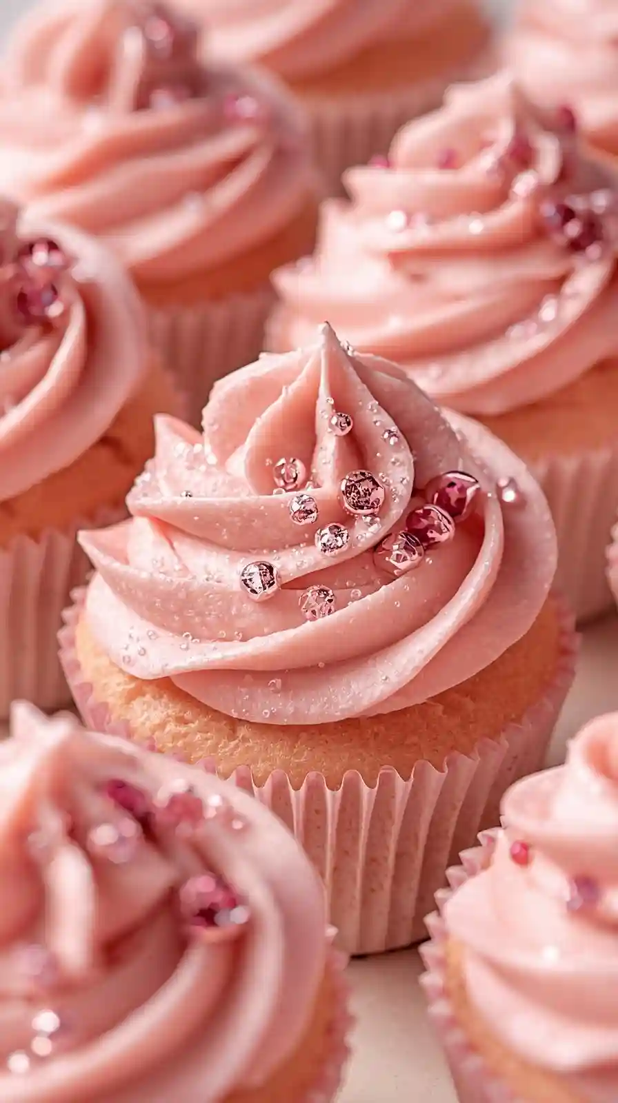 Pink Champagne Cupcakes with Bubbly Buttercream