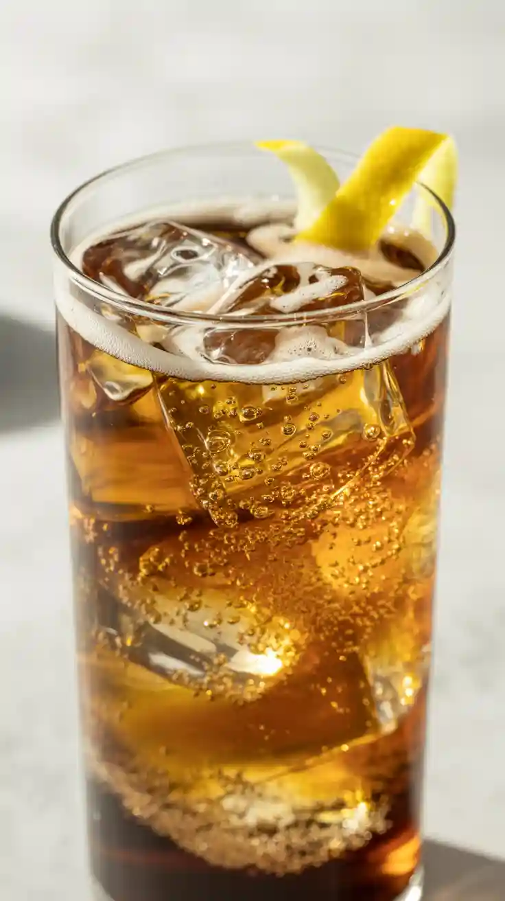 Refreshing sparkling coffee tonic