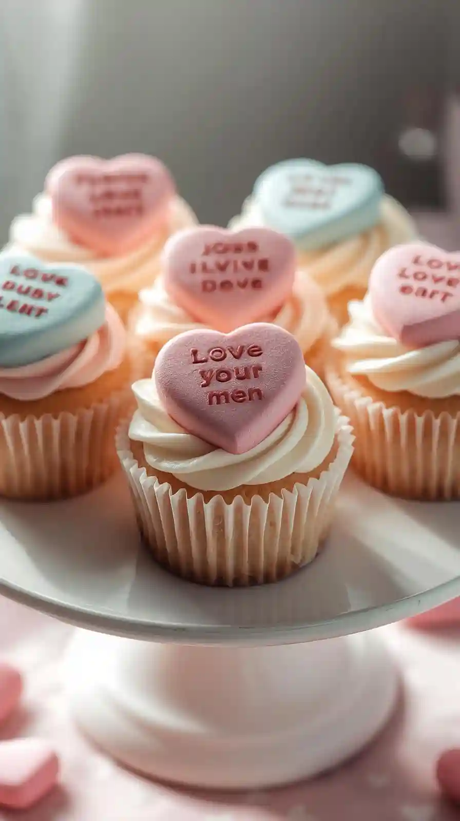 Retro "Conversation Heart" Cupcakes