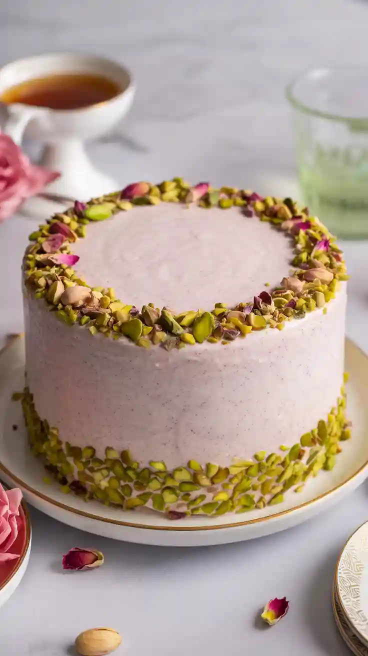 Rosewater and Pistachio Cake
