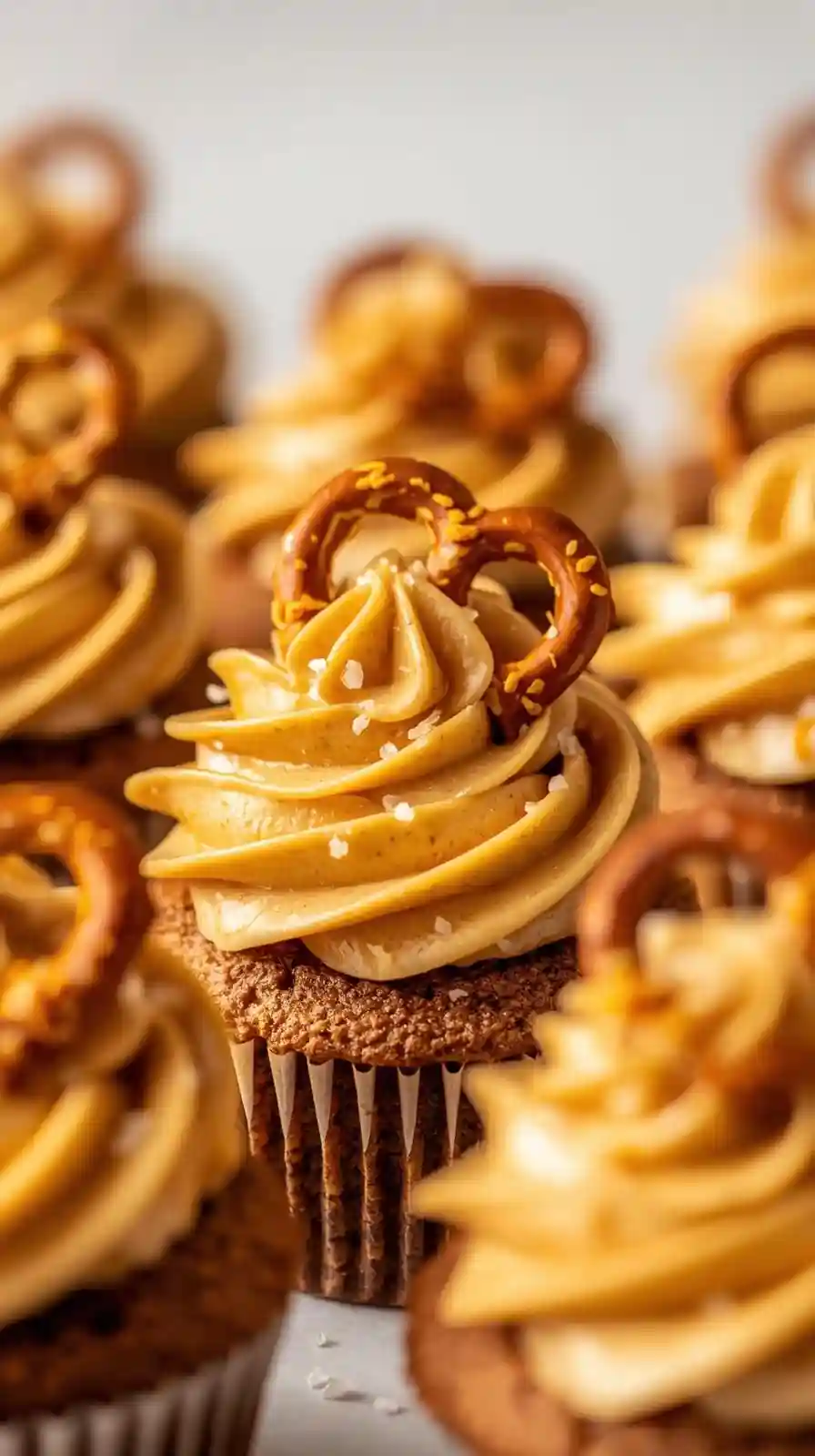 Salted Caramel Pretzel "Sweet & Salty" Cupcakes
