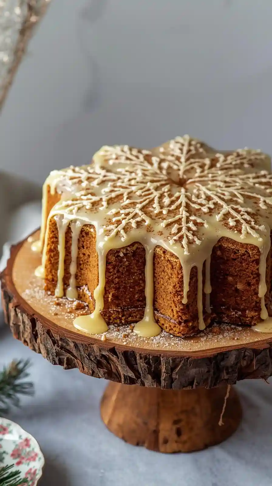 Snowflake Gingerbread with Lemon Glaze