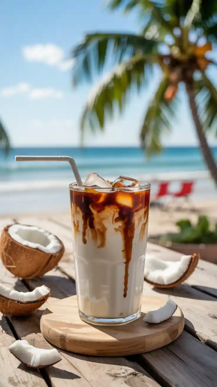 Tropical coconut island latte