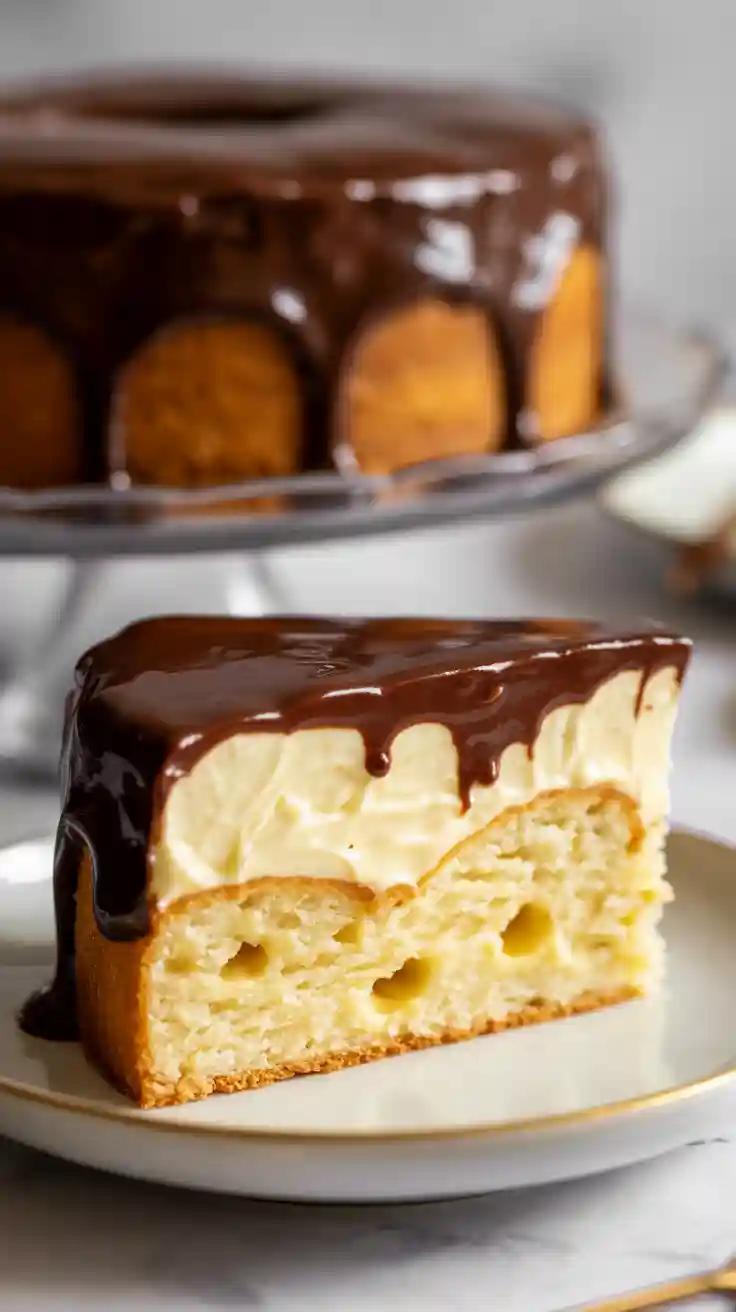 Boston Cream Poke Cake