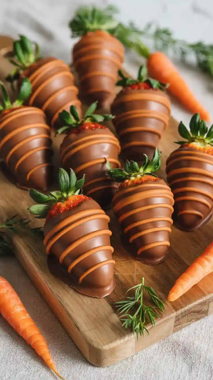 Chocolate Covered Strawberry "Carrots"