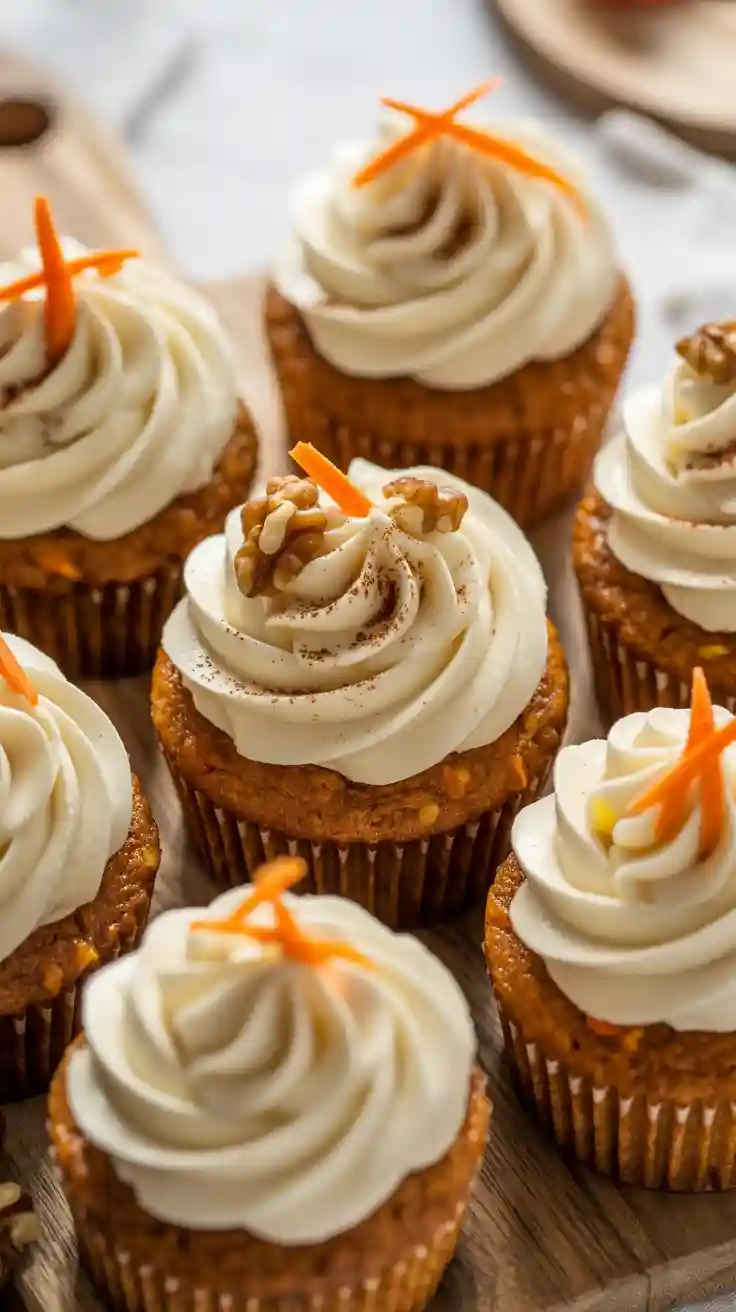 Classic Carrot Cake Cupcakes with Cream Cheese Frosting