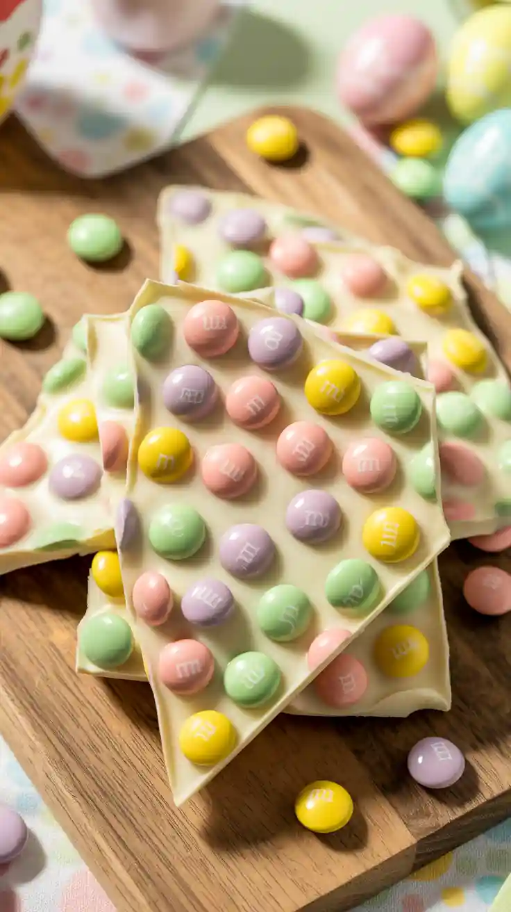 Easter Bark with Pastel M&Ms