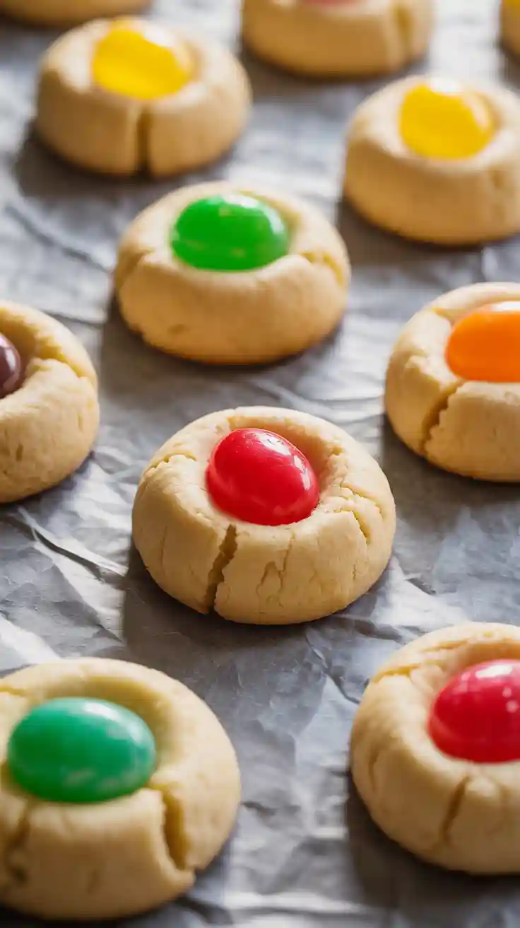 Jelly Bean Thumbprint Cookies