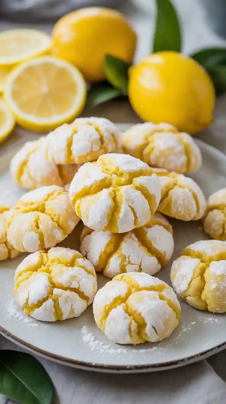 Zesty Lemon Crinkle Cookies