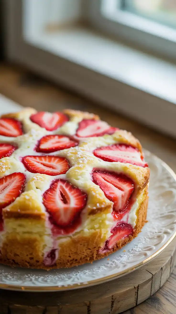 Simple Strawberry Yogurt Cake