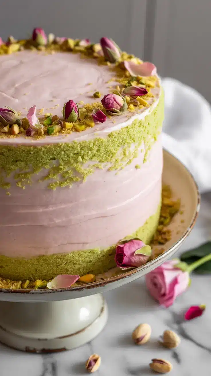 Pistachio and Rose Water Cake