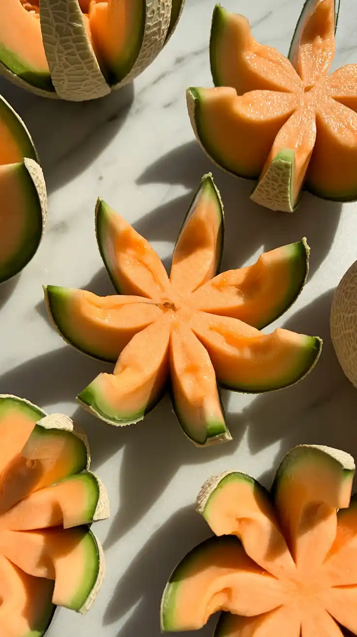 Flower-Shaped Melon Cutouts