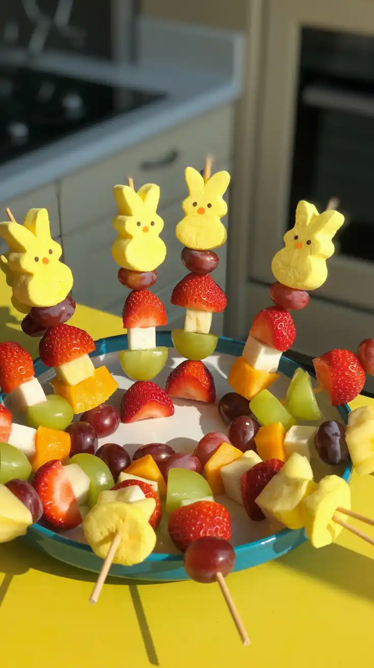 Kid-Friendly Fruit Kabobs with Peeps