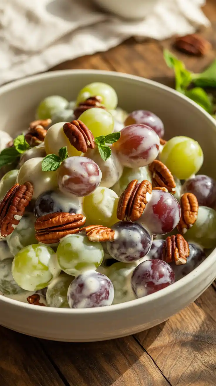 Vintage Creamy Grape and Pecan Salad