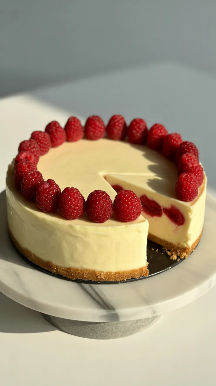 White Chocolate and Raspberry Cheesecake