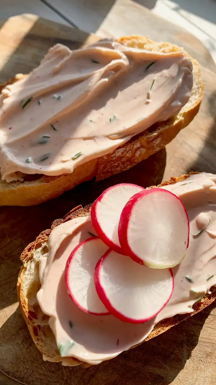 Radish Butter on Baguette