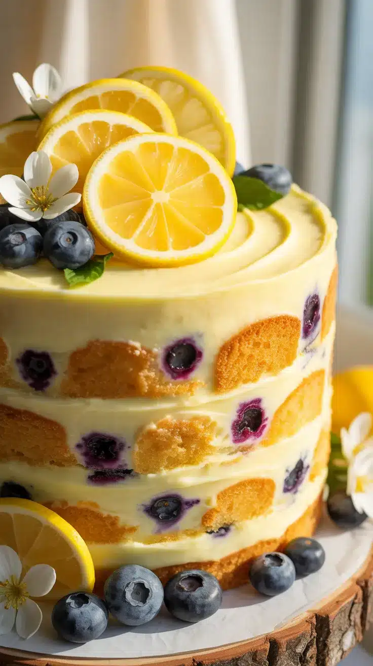 Lemon Blueberry Layer Cake