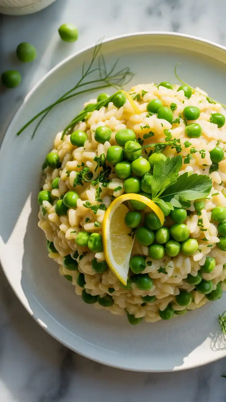 Lemon Herb Risotto with Peas