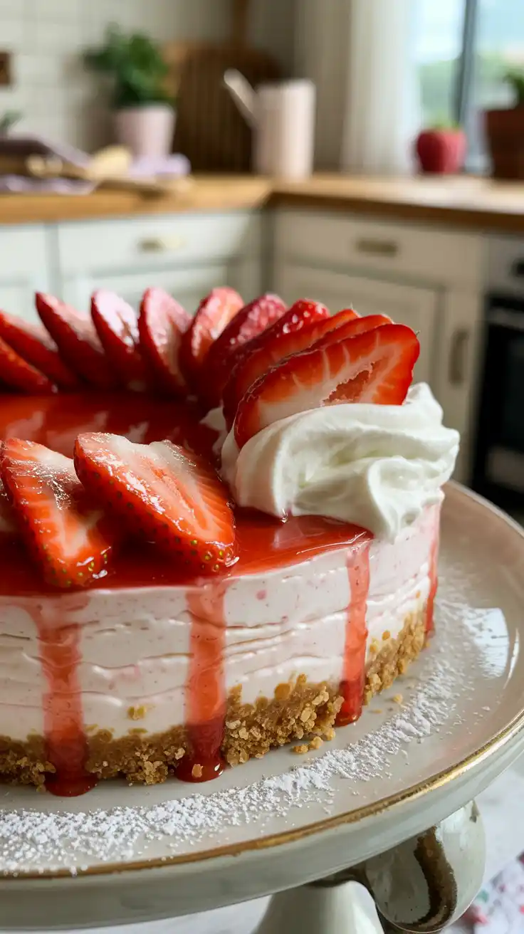 No-Bake Strawberry Cheesecake