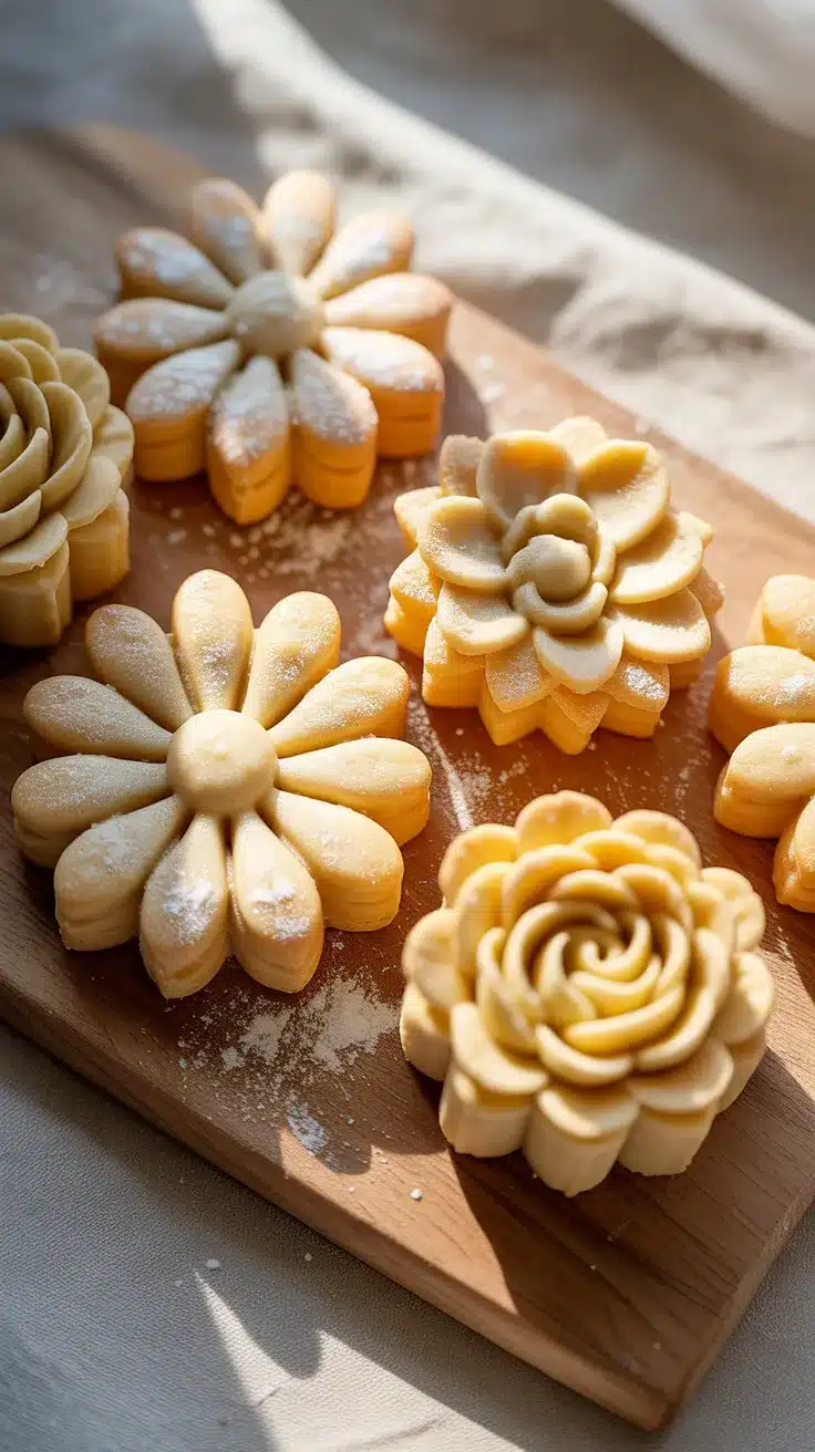 Flower-Shaped Shortbread Cookies