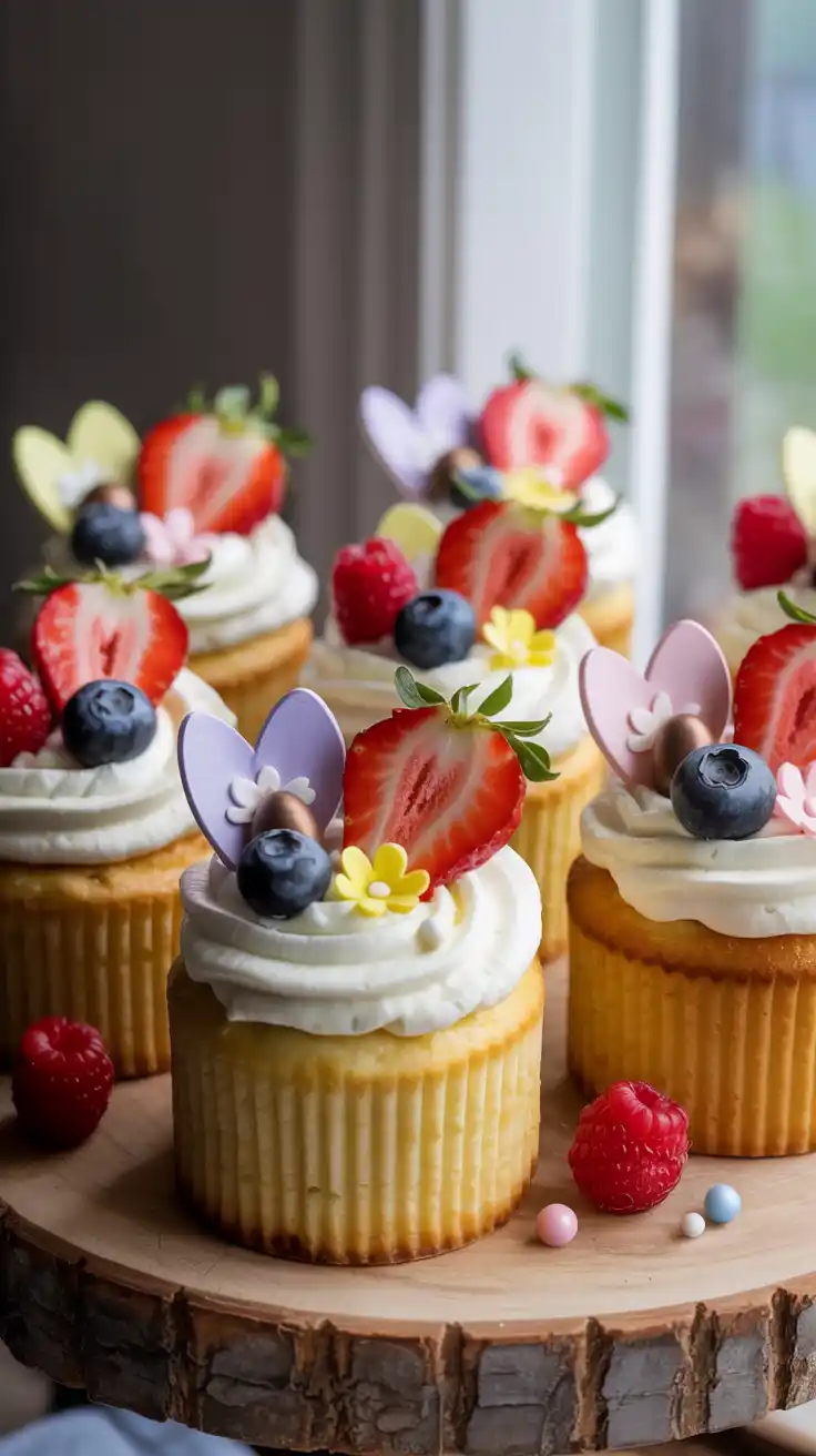 Strawberry Shortcake Easter Cupcakes