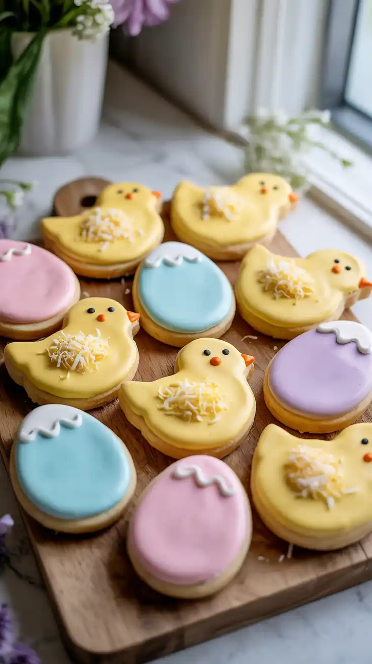 Chick and Egg Shaped Cookies