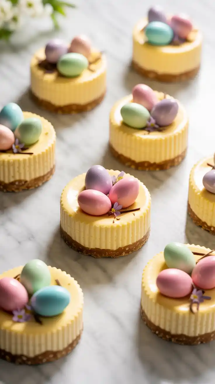 Mini Easter Egg Cheesecakes