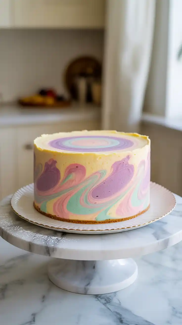 Pastel Swirl Cheesecake