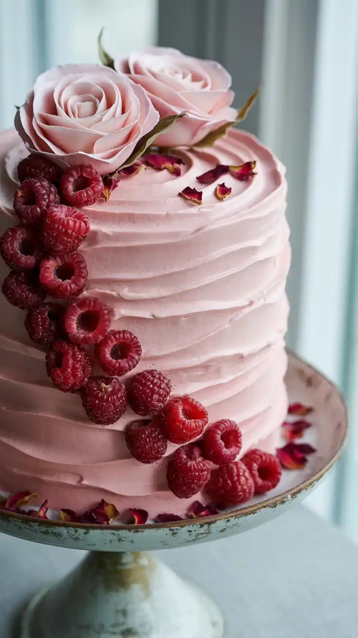 Raspberry and Rose Cake