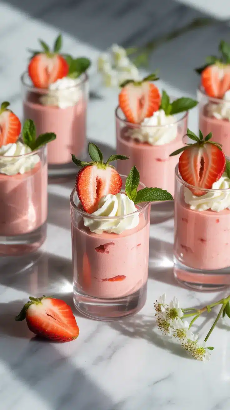 Strawberry Mousse Shooters