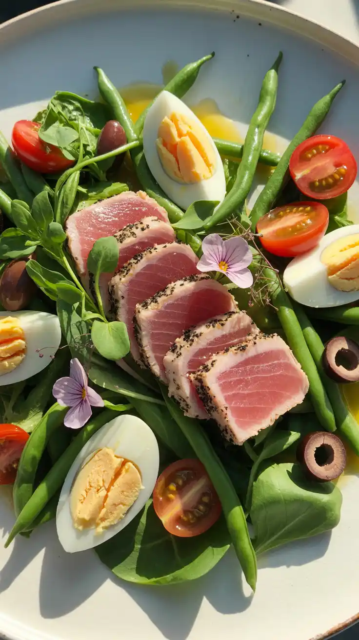 Tuna Nicoise-Style Spring Mix Salad