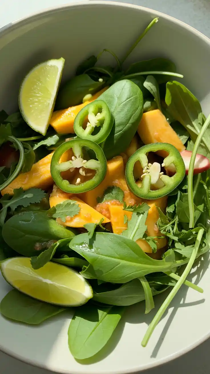 Mango, Jalapeño, and Lime Spring Mix Salad