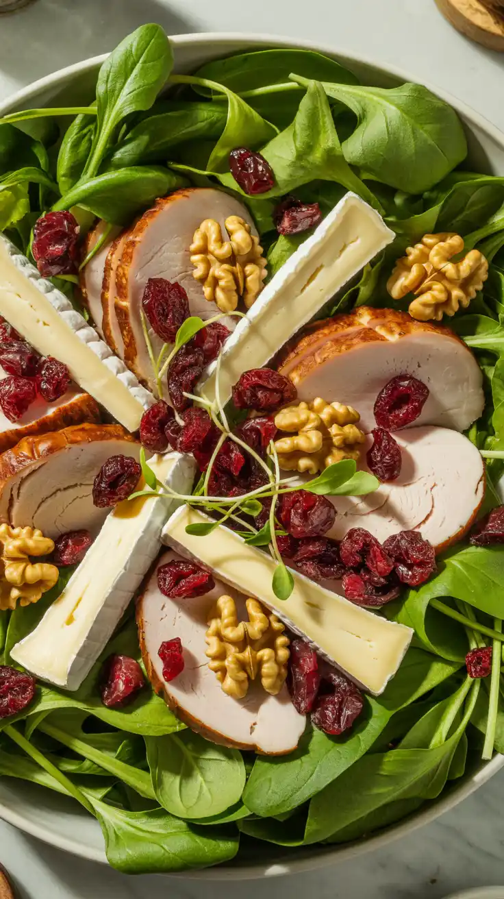 Turkey, Cranberry, and Brie Spring Mix Salad