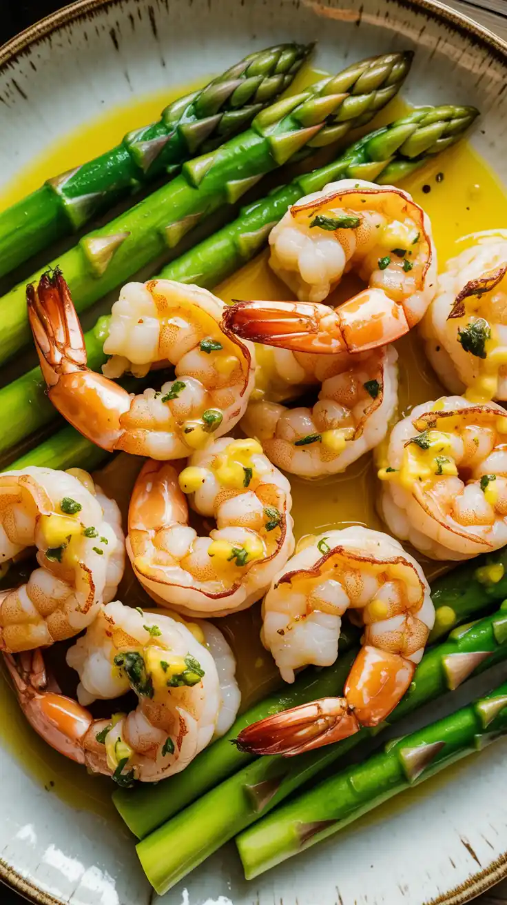 Lemon Garlic Butter Shrimp with Asparagus