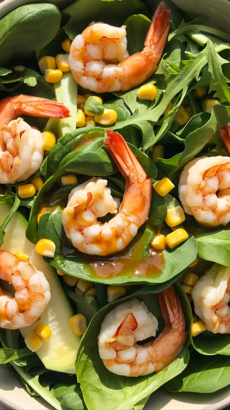 Shrimp and Corn Spring Mix Salad with Chipotle Dressing