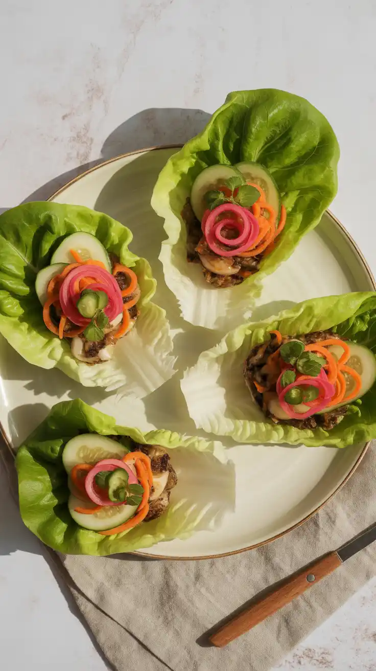 Butter Lettuce Cups with Pickled Vegetables